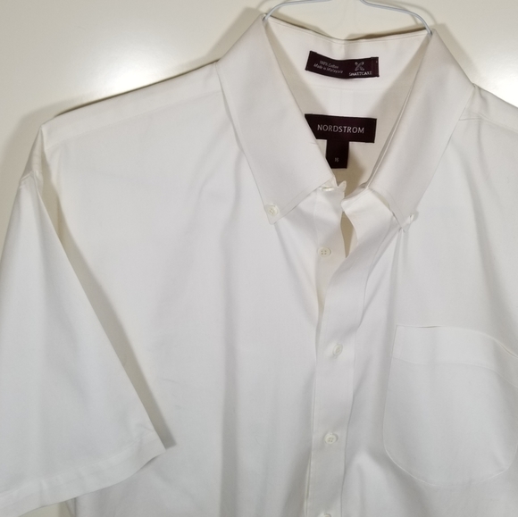 Nordstrom Smartcare White Short Sleeve Shirt 16 - Picture 6 of 16
